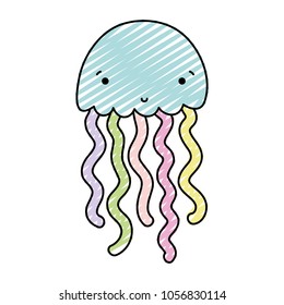 doodle nature jellyfish tropical marine animal
