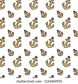 doodle nautical anchor symbol object background
