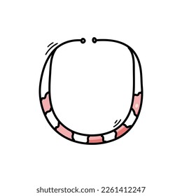 Doodle necklace isolated on white background. Hand drawn woman neck decoration