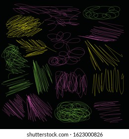 doodle neon element on black bacground