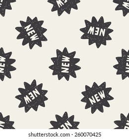 doodle new badge seamless background 