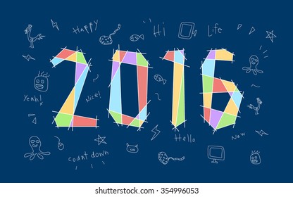 doodle new year background