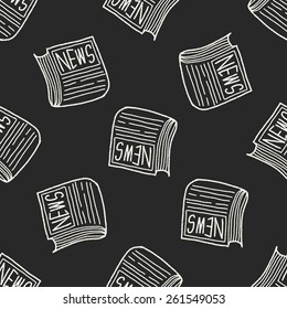 Doodle News paper seamless pattern background