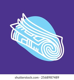 Doodle newspaper icon hand drawn with thin line and colorful blob