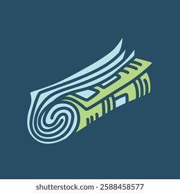 Doodle newspaper icon hand drawn in a modern minimalistic style and colored on dark background. Vector illustration