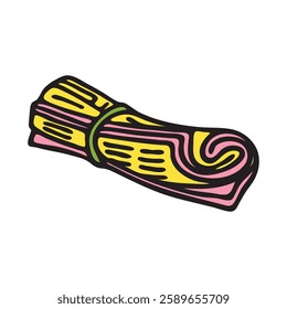 Doodle newspaper icon hand drawn with thin line minimalistic style and colored