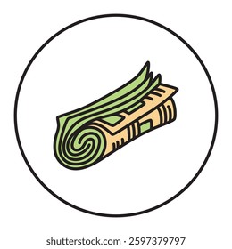 Doodle newspaper icon hand drawn with thin line minimalistic style and colored