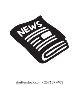 Icono de periódico Doodle dibujado a mano en estilo plano