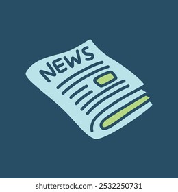 Icono o logotipo de periódico Doodle, dibujado a mano en estilo minimalista
