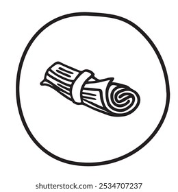 Icono o logotipo del periódico de Doodle, dibujado a mano con la línea negra fina