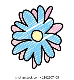 doodle nice flower with tropical petals design