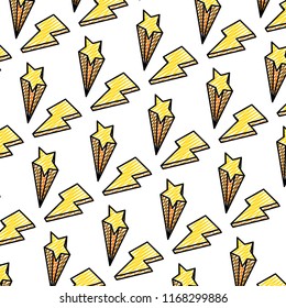 doodle nice light thunder and star background