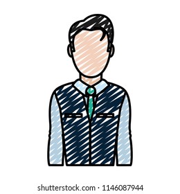 doodle nice man with elegant clothes style