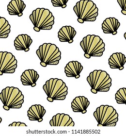 doodle nice shell nature style background