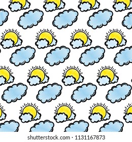 doodle nice sun weather and clouds background