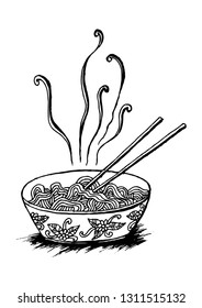 Doodle noodle in black and white.
