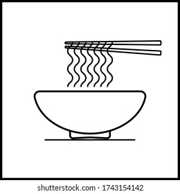doodle noodle with bowl and chopsticks