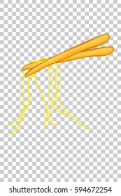 doodle Noodle and chopstick, at Transparent Effect Background
