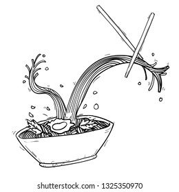 doodle noodle hand drawn vector illustration