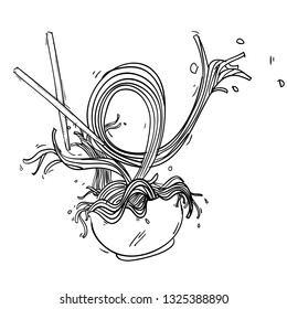 doodle noodle hand drawn vector illustration