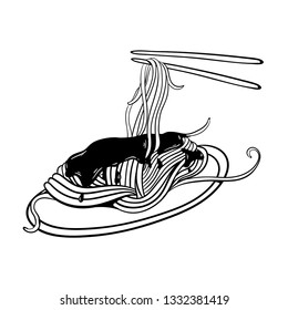 doodle Noodle icon vector 