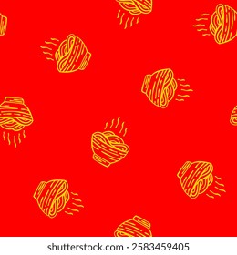 doodle Noodle pattern background. Japanese food line art pattern background. noodles theme pattern background.