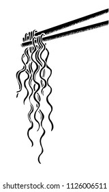 Doodle noodle at stick. hand drawing