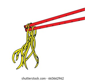 doodle Noodle at stick. hand drawing