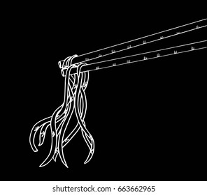 doodle Noodle at stick. hand drawing