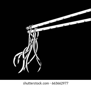 doodle Noodle at stick. hand drawing