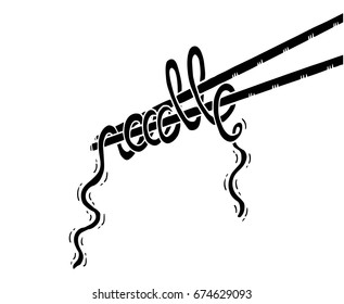 Doodle Noodle at stick. hand drawing