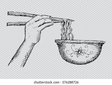 Doodle Noodle. Vector Illustration