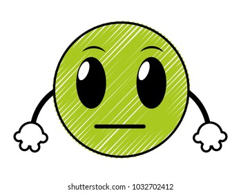 doodle not knowing emoji face expression with arms