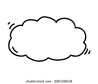 Doodle note. Diary notebook and paper sheet cloud shape, hand drawn sticker, memo for blank post. Vector illustration