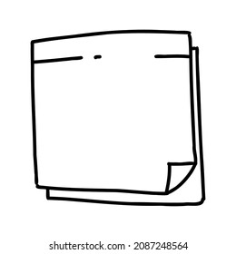 Doodle note. Diary notebook and paper sheet, cute hand drawn sticker, memo for blank post. Vector illustration