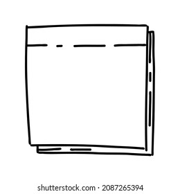 Doodle note. Diary notebook and paper sheets, hand drawn sticker, memo for image blank post. Vector illustration