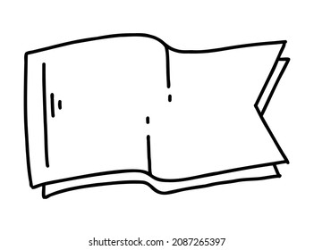 Doodle note. Diary notebook and paper sheet, hand drawn waving sticker, memo for blank post. Vector illustration