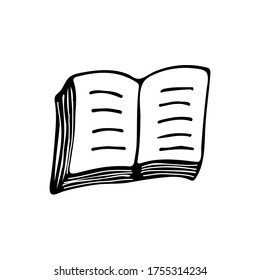 Doodle notebook icon in vector. Hand drawn notebook icon in vector