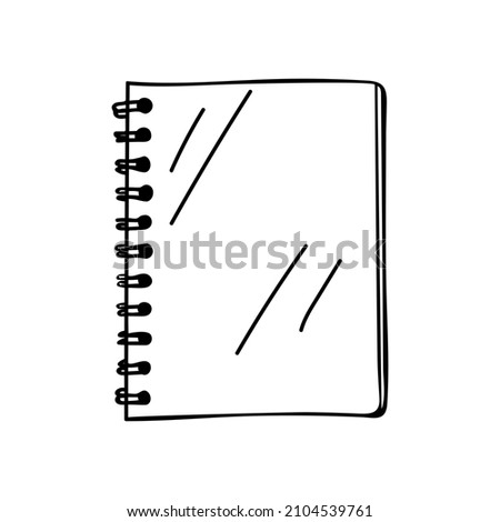 Doodle notebook icon in vector. Hand drawn notebook icon in vector. Isolated doodle exercise book illustration in vector