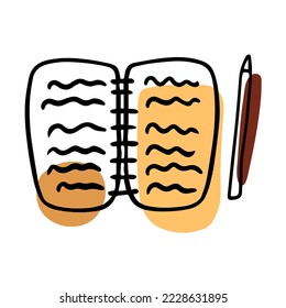 
Doodle notebook, planner, diary and pen