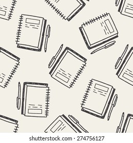 doodle notebook seamless pattern background