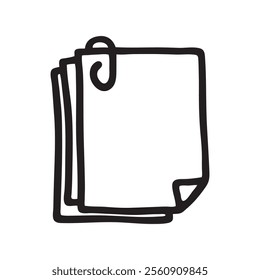 Doodle Notepad icon handdrawn with ink pen