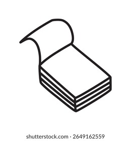 Ícone do Bloco de Notas do Doodle. Símbolo infográfico. Elemento de design gráfico de estilo de arte de linha. Ilustração vetorial isolada no plano de fundo branco