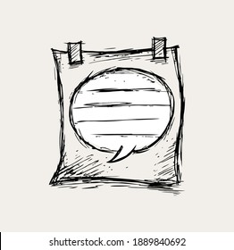 Cuaderno de doodle para mensajes ,ilustración vectorial