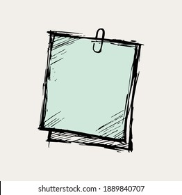 Doodle notepaper for messages ,vector illustration