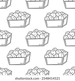 Doodle Nuggets pattern background. Nuggets Doodle Pattern background. Vintage Nugget and Fries Doodle Pattern. 