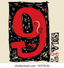 número nueve del doodle