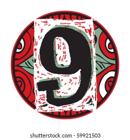 número nueve del doodle