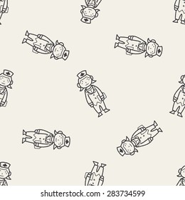 Doodle Nurse seamless pattern background