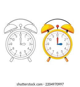 Doodle object for alarm clock cartoon vector illustration